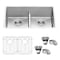 Ruvati 32" Undermnt Tight Radius 50/50 Dbl Bowl 16 Gauge SS Kitchen Sink RVH7411 - alternate 1